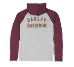 HARLEY-DAVIDSON MENS OIL CAN BAR & SHIELD HOODED GRAPHIC TEE