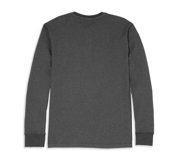 HARLEY-DAVIDSON MENS WILLIE G (TM) THERMAL SLUB THREE BUTTON HENLEY