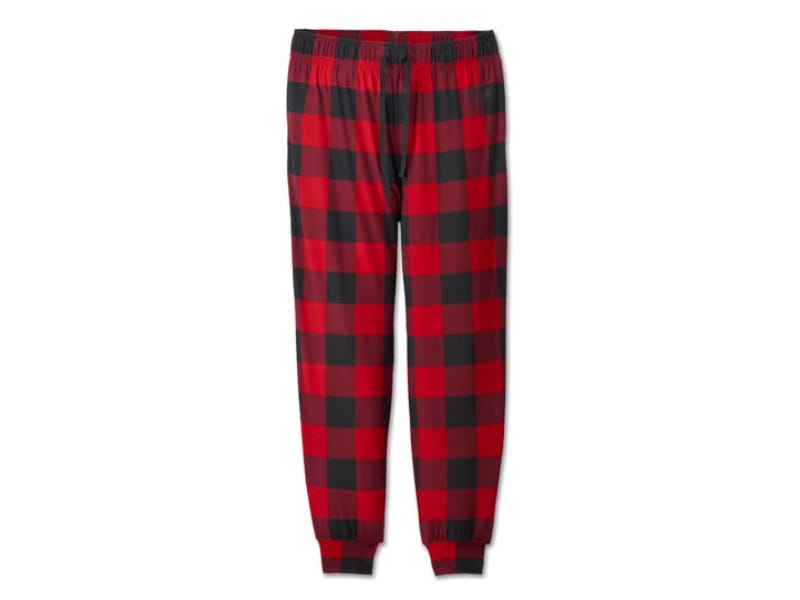 HARLEY-DAVIDSON WOMENS BAR & SHIELD PLAID LONG SLEEVE PAJAMA SET