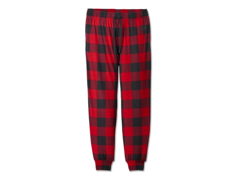 HARLEY-DAVIDSON WOMENS BAR & SHIELD PLAID LONG SLEEVE PAJAMA SET