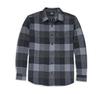 HARLEY-DAVIDSON MENS SHED FONT TWO POCKET PLAID FLANNEL