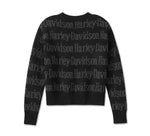 HARLEY-DAVIDSON WOMENS HARLEY-DAVIDSON REPEAT PRINT SWEATER