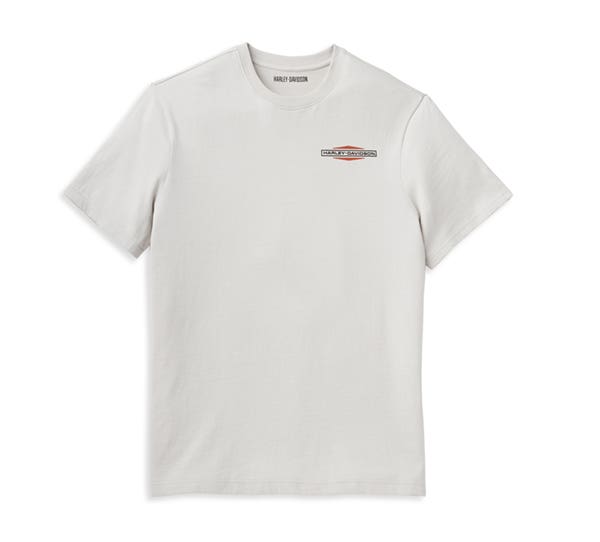 HARLEY-DAVIDSON MENS STACKED GRAPHIC DOUBLE LOGO GRAPHIC TEE