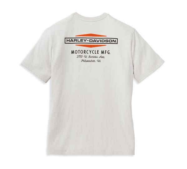 HARLEY-DAVIDSON MENS STACKED GRAPHIC DOUBLE LOGO GRAPHIC TEE
