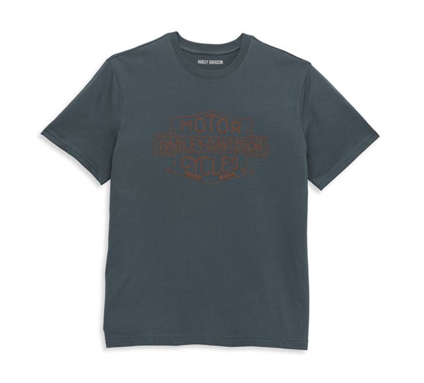 HARLEY-DAVIDSON MENS CHAIN STITCH BAR & SHIELD TEE