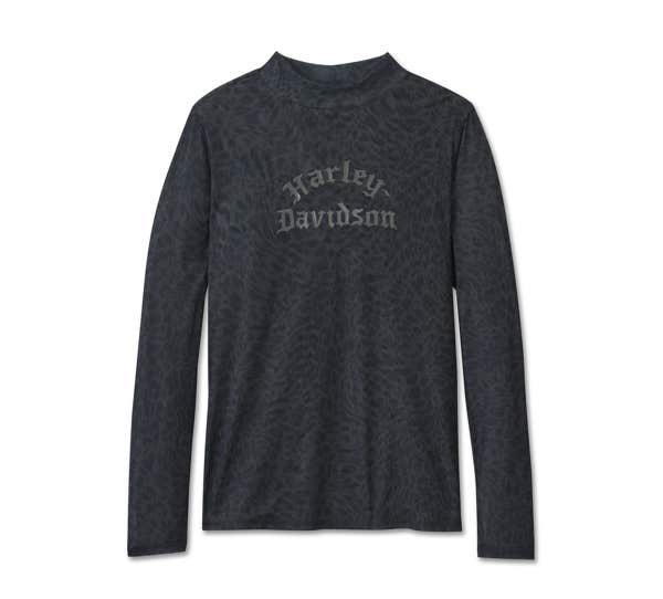 HARLEY-DAVIDSON WOMENS WILD CAT MESH TURTLENECK