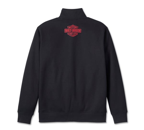 HARLEY-DAVIDSON MENS DARTING ZIP-UP SWEATSHIRT
