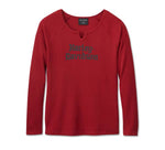 HARLEY-DAVIDSON WOMENS HARLEY-DAVIDSON OLD ENGLISH THERMAL TOP