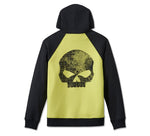 HARLEY-DAVIDSON MENS WILLIE G SKULL RAGLAN HOODIE