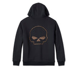 HARLEY-DAVIDSON MENS WILLIE G SKULL SHERPA ZIP-UP HOODIE