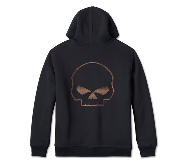 HARLEY-DAVIDSON MENS WILLIE G SKULL SHERPA ZIP-UP HOODIE