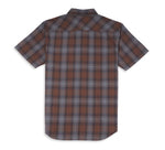 HARLEY-DAVIDSON MENS OIL CAN BAR & SHIELD PATCH PLAID SHIRT