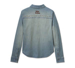 HARLEY-DAVIDSON WOMENS H-D STUDDED DENIM SHIRT