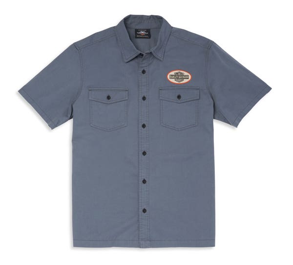 HARLEY-DAVIDSON MENS CURSIVE FONT CHAINSTITCH MECHANICS SHIRT