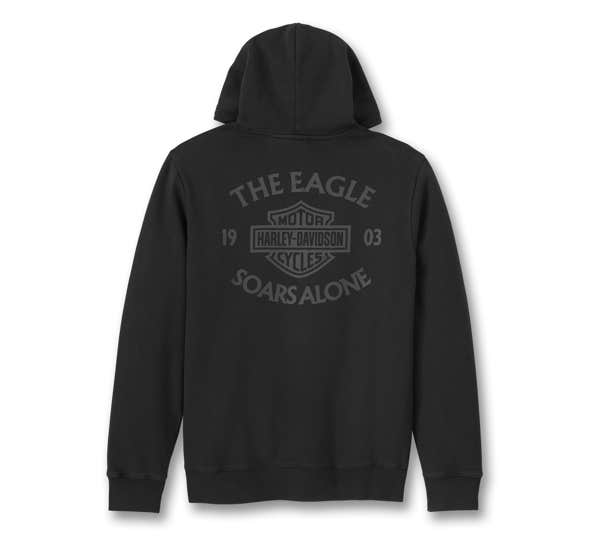 HARLEY-DAVIDSON MENS EAGLE SOARS ALONE SLUB HOODIE