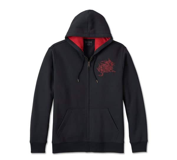 HARLEY-DAVIDSON MENS YEAR OF THE DRAGON ZIP-UP HOODIE