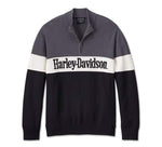 HARLEY-DAVIDSON MENS DARTING 1/4 ZIP SWEATER