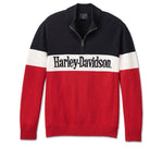 HARLEY-DAVIDSON MENS DARTING 1/4 ZIP SWEATER