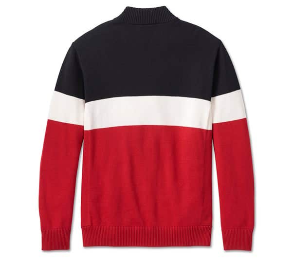 HARLEY-DAVIDSON MENS DARTING 1/4 ZIP SWEATER