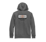 HARLEY-DAVIDSON MENS STACKED LOGO CHEST POCKET ZIP FRONT HOODIE