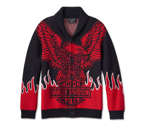 HARLEY-DAVIDSON MENS EAGLE CARDIGAN