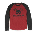 HARLEY-DAVIDSON MENS WILLIE G (TM) SKULL RAGLAN SLEEVE GRAPHIC TEE