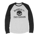 HARLEY-DAVIDSON MENS WILLIE G (TM) SKULL RAGLAN SLEEVE GRAPHIC TEE