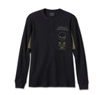HARLEY-DAVIDSON MENS WILLIE G SKULL THERMAL SHIRT
