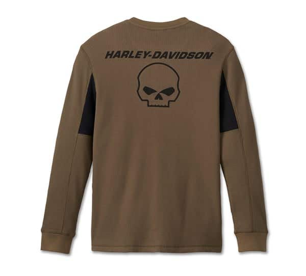 HARLEY-DAVIDSON MENS WILLIE G SKULL THERMAL SHIRT