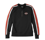 HARLEY-DAVIDSON WOMENS ICONIC SLEEVE STRIPE 14-ZIP MOCKNECK