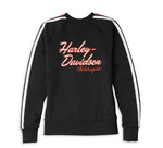 HARLEY-DAVIDSON WOMENS ICONIC SLEEVE STRIPE 14-ZIP MOCKNECK