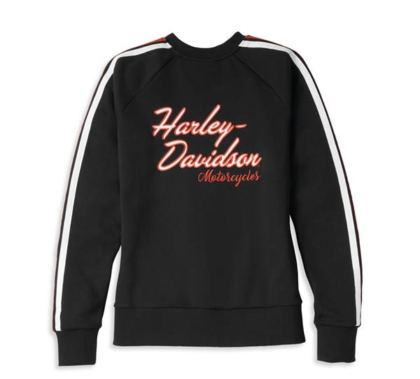HARLEY-DAVIDSON WOMENS ICONIC SLEEVE STRIPE 14-ZIP MOCKNECK