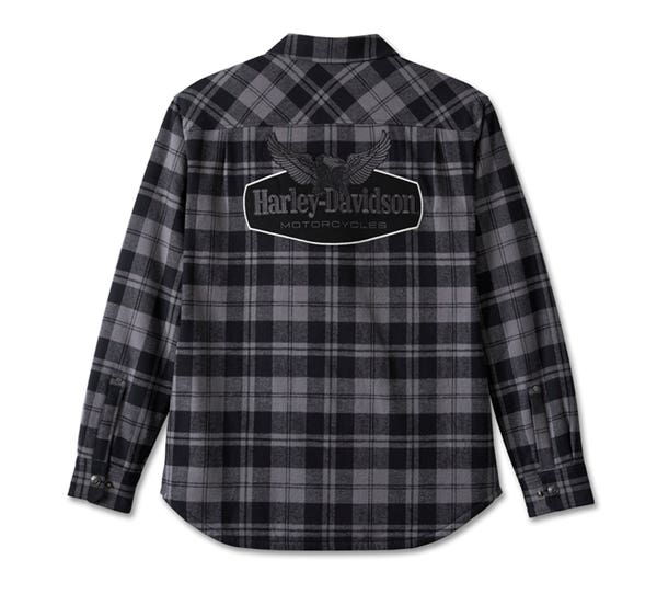 HARLEY-DAVIDSON MENS FLYING EAGLE ZIP-UP FLANNEL