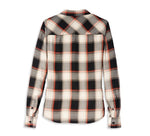 HARLEY-DAVIDSON WOMENS ICONIC SCRIPT FONT PLAID SHIRT