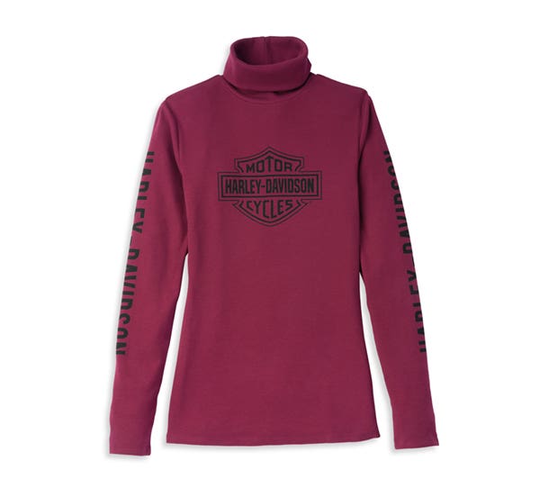 HARLEY-DAVIDSON WOMENS BAR & SHIELD LOGO RIB TURTLENECK