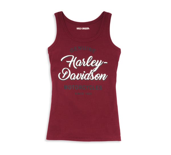 HARLEY-DAVIDSON WOMENS SILVER WING SCRIPT FONT TANK