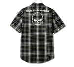 HARLEY-DAVIDSON MENS WILLIE G SKULL PLAID SHIRT