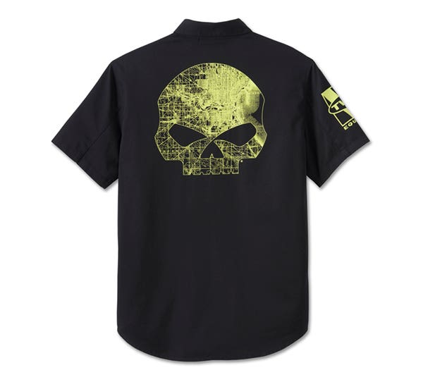HARLEY-DAVIDSON MENS WILLIE G SKULL SHORT SLEEVE SHIRT