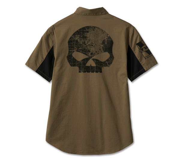 HARLEY-DAVIDSON MENS WILLIE G SKULL SHORT SLEEVE SHIRT