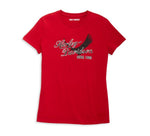 HARLEY-DAVIDSON WOMENS FLYING EAGLE SCRIPT FONT TEE