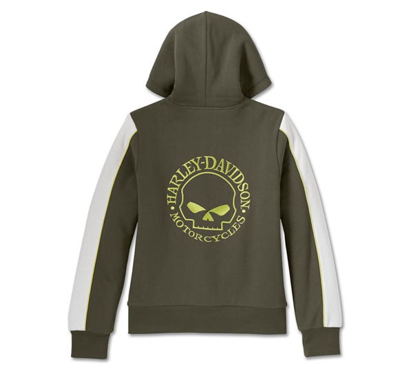 HARLEY-DAVIDSON WOMENS WILLIE G SHERPA LINED ZIP FRONT HOODIE