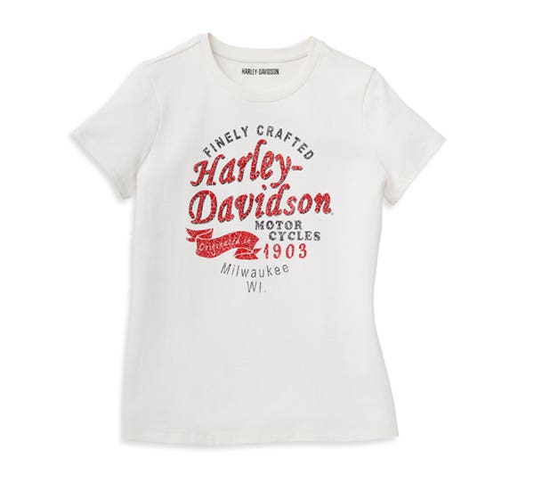 HARLEY-DAVIDSON WOMENS FINELY CRAFTED 1903 GRAPHIC TEE