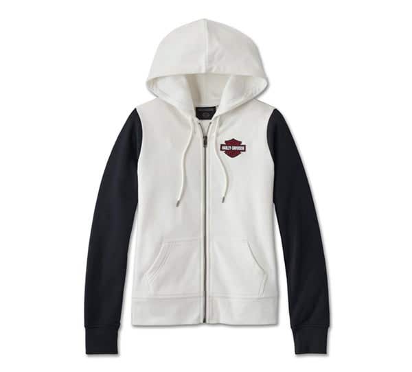 HARLEY-DAVIDSON WOMENS BAR & SHIELD ZIP FRONT HOODIE