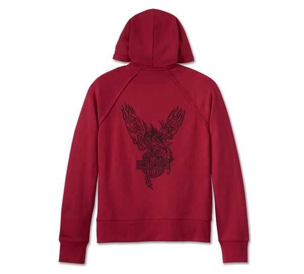 HARLEY-DAVIDSON WOMENS YEAR OF THE DRAGON ZIP FRONT HOODIE
