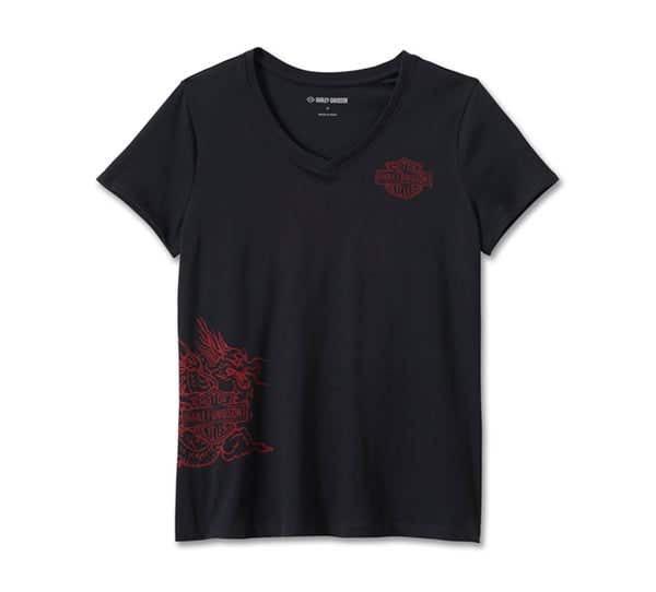 HARLEY-DAVIDSON WOMENS YEAR OF THE DRAGON V- NECK TEE