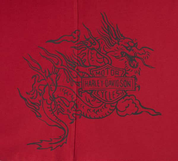 HARLEY-DAVIDSON WOMENS YEAR OF THE DRAGON V- NECK TEE