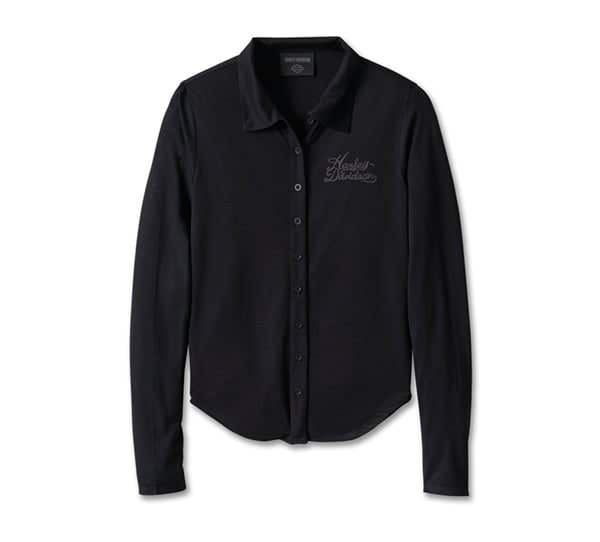 HARLEY-DAVIDSON WOMENS BLISTERING LONG SLEEVE KNIT TOP