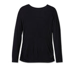 HARLEY-DAVIDSON WOMENS BAR & SHIELD SQUARE NECK LONG SLEEVE TOP