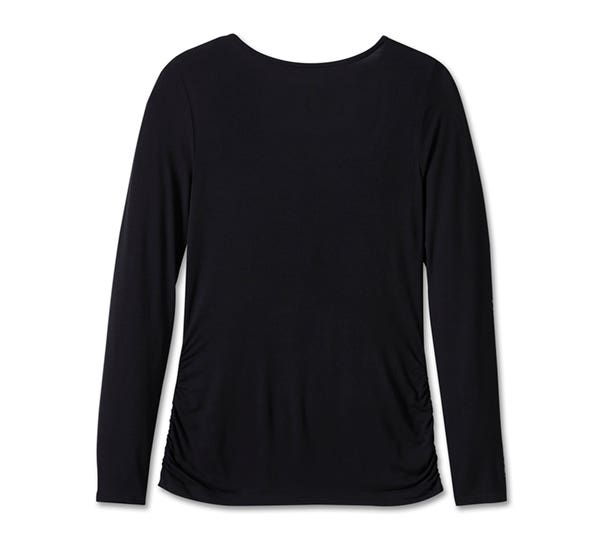 HARLEY-DAVIDSON WOMENS BAR & SHIELD SQUARE NECK LONG SLEEVE TOP