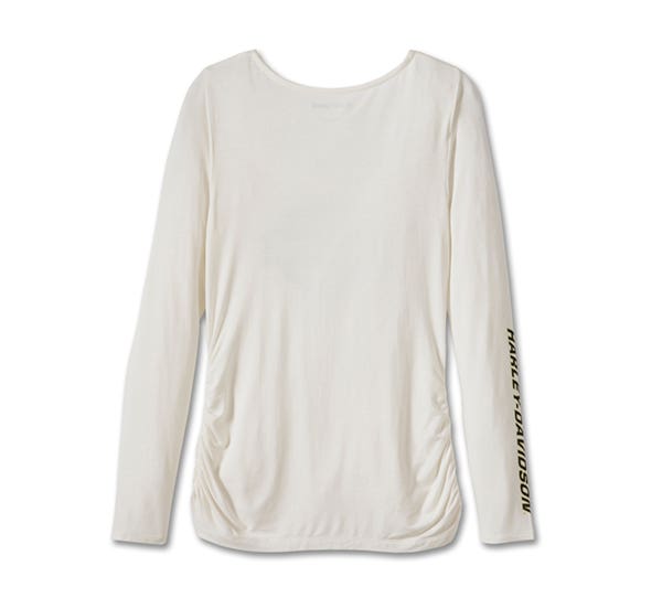 HARLEY-DAVIDSON WOMENS BAR & SHIELD SQUARE NECK LONG SLEEVE TOP